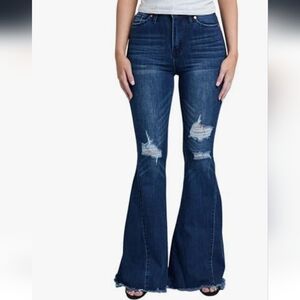 YMI gigi fit denim collection blue flare leg jeans pants Size 13/31